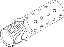 Purge Muffler 2-3/4" long; 1/2 MPT with 7/8" hex (OEM Part #PM-500)