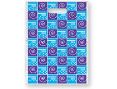 Scatter Bag - Blue Brush&Swirls Clear 7x10 (100)