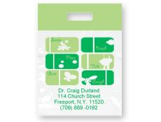 Bags - 2 Color Green Sayings Imprint 9x13 (500)