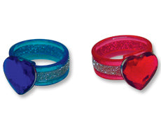 Rings - Heart Glitter Assorted (36)