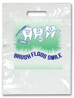 Bags - 2 Color Brush Floss Smile Large 9x13 (100)