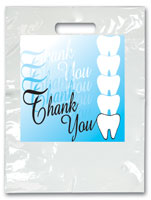 Bags - 2 Color Thank You Teeth Large 9x13 (100)