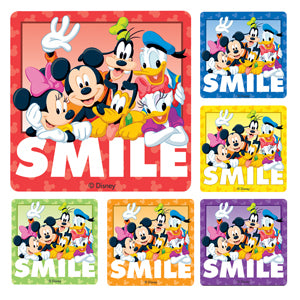 Stickers - Disney Smile Asst 2.5x2.5  (100pk)