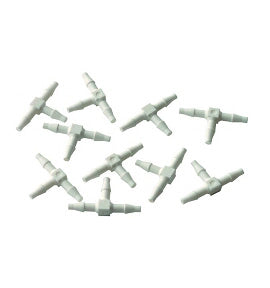 Dci #0082 - 1/16" White Plastic Barb Tee (Pkg 10)
