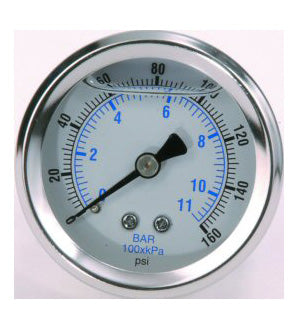 Dci #2856 - Pressure Gauge 2" 0-160 Psi Liquid Filled