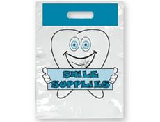 Bags - 2 Color Brush Blue Smile Large 9x13 (100)