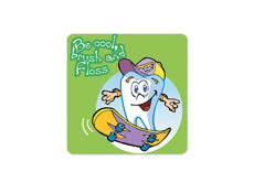 Stickers - Tooth Skateboard 2.5x2.5  (100pk)