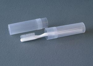 Clear 2-Piece Cylinder Toothbrush Holder, 100/cs