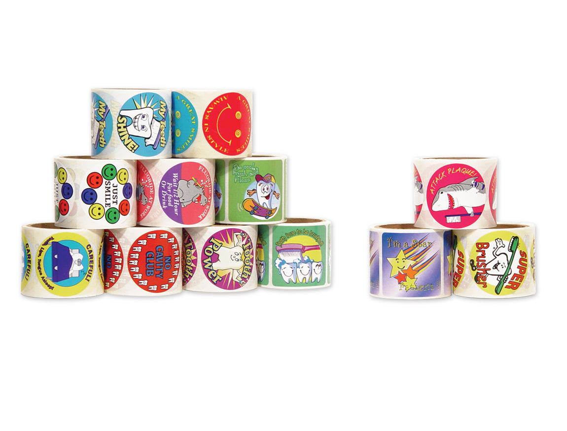 1,200 Assorted Dental Theme Stickers (Not Character stickers)
