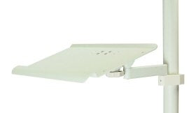 DCI #4825 - Keyboard Tray, Full, w/6" Arm, Vertical Post Mounted, Gray