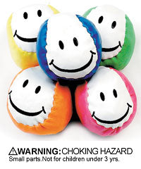 Toys - Ball Neon Smileface Kick Bags Assorted (24)