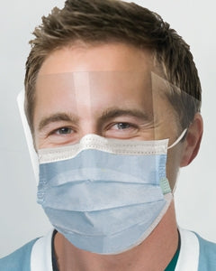 Blue Isofluid FogFree Earloop Mask w/ Shield Level 1 (25/box X 4 = 100 masks total)