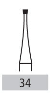 Carbide Burs - # 34 Inverted Cone