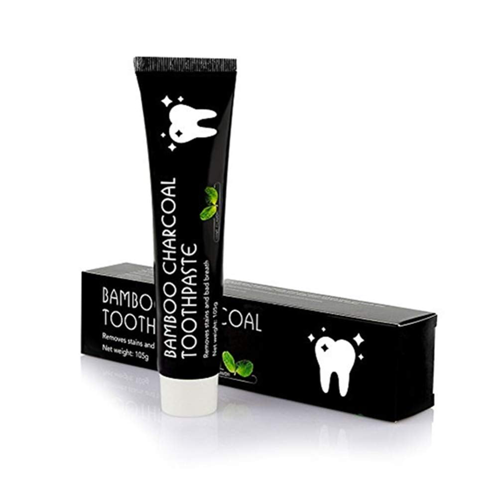 Bamboo Activated Charcoal Black Whitening Natural Stains Remover Toothpaste 3.7 Oz