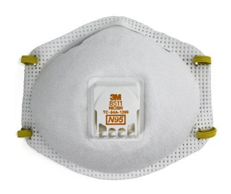 Particulate Respirator Mask 3M Industrial N95 with Valve Cup Elastic Strap (10/pk)