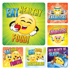 Stickers -  HEALTH EMOTICON Stickers  (100pk)