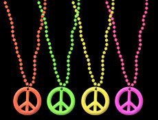 Necklaces - Peace Sign Neon Color Assorted (24)