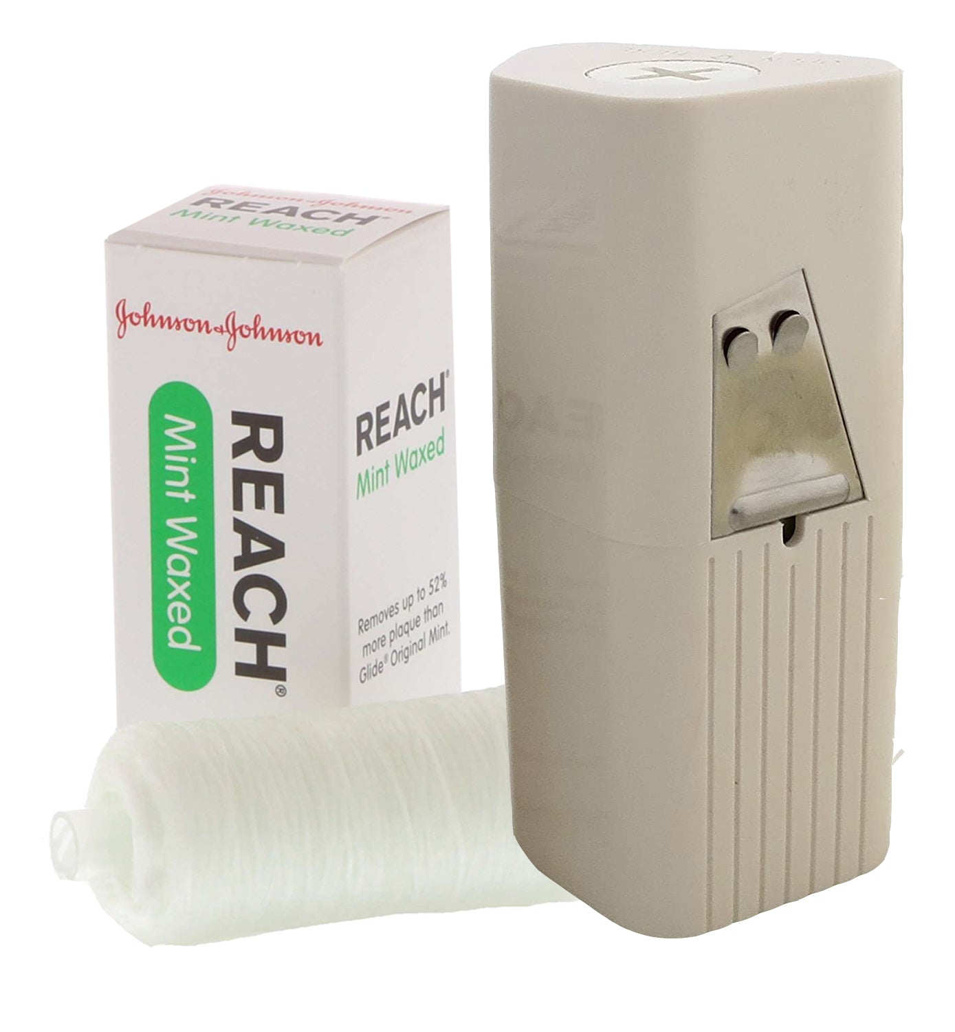 Reach Mint Floss Waxed refill spool, 200 yds + Floss Dispenser