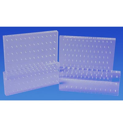 Bur Blocks With Boxes - Clear Plexiglass - 50 Hole