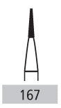 Carbide Burs - # 167 Tapered Fissure Plain Cut FG 10/Pk