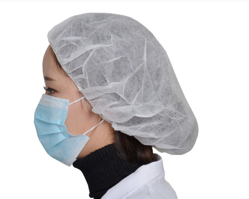 21" Disposable Bouffant cap, Spun-Bonded Polypropylene, White (Pack of 100)