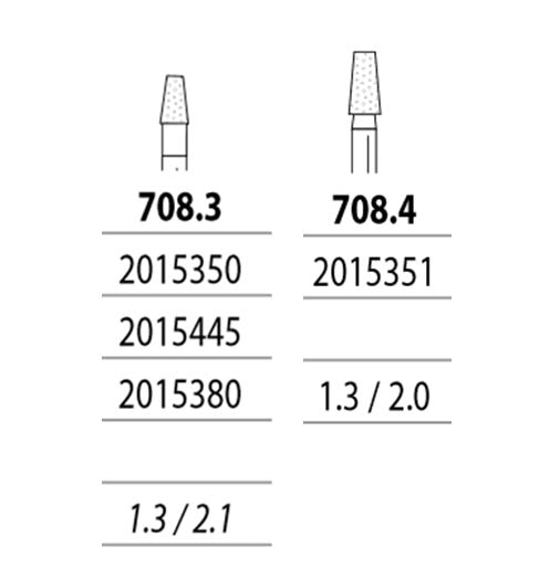 Two Striper Diamonds - Flat End Taper #708 5/Pkg