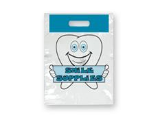 Bags - 2 Color Brush Blue Smile Small 7.5x9 (100)