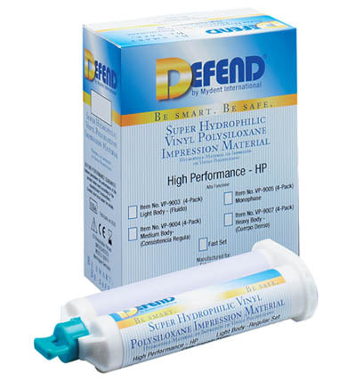 Defend Vinyl Polysiloxane Impression Material - 4 Cartidge
