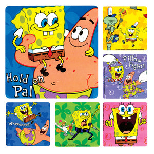 Stickers - SpongeBob Asst 2.5x2.5  (100pk) WILL SHIP MID FEBRUARY