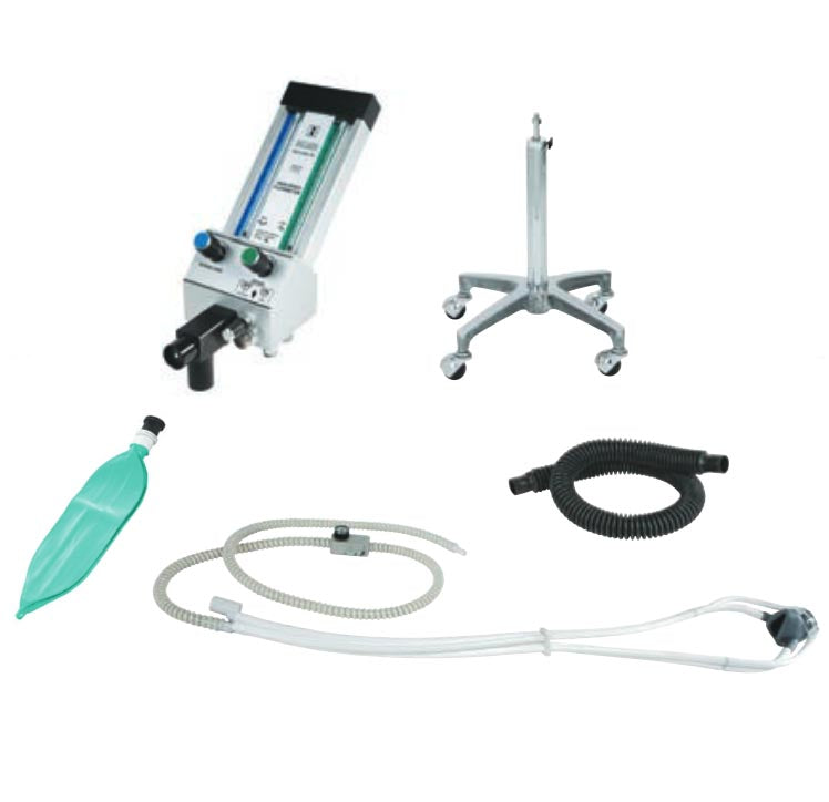 Belmed Nitrous Oxide Flowmeter System - Short Mobile Stand