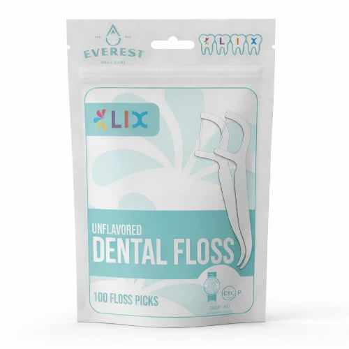 LIX Dental Flossers Unflavored Unwaxed (100 Count) Kosher for Passover