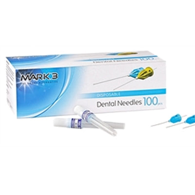 16306 - Plastic Needles 30ga. Short 1" (25mm) Blue 100/bx. - MARK3